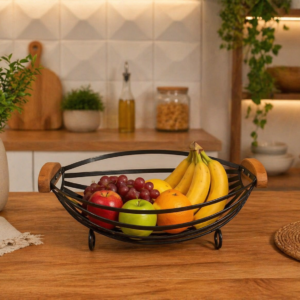 Fruteira Oval M em ferro e Madeira Maciça
