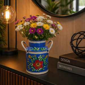 Vaso de Planta Decorativo Leiteira Azul P
