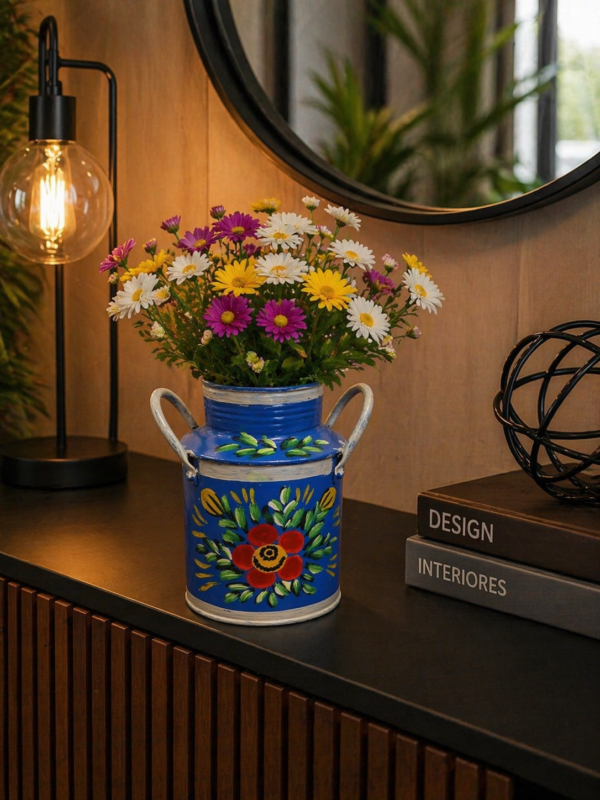 Vaso de Planta Decorativo Leiteira Azul P