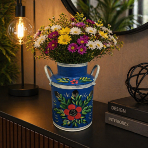 Vaso de Planta Decorativo Leiteira Azul G