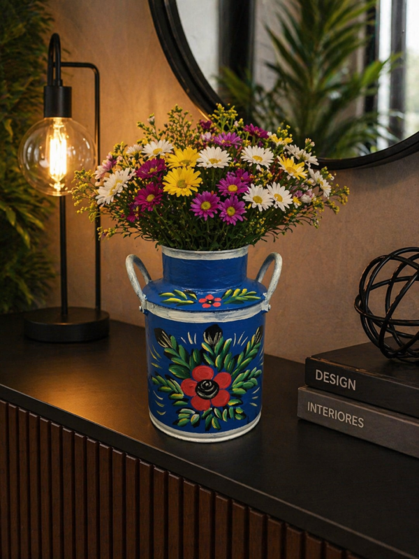 Vaso de Planta Decorativo Leiteira Azul G