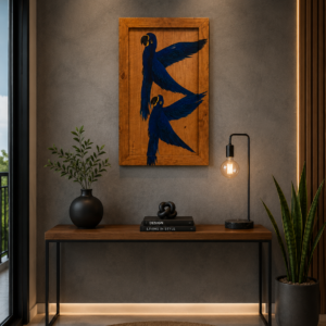 Quadro Moldurado Arara Azul