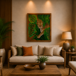 Quadro Moldurado Onça