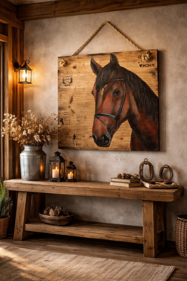 Foto do produto Quadro em Madeira – Cavalo