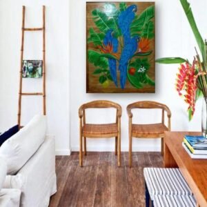 Foto do produto Quadro Moldurado Trio Arara Azul