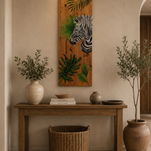 Quadro Artesanal em Madeira Zebra Tropical