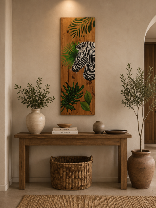 Quadro Artesanal em Madeira Zebra Tropical
